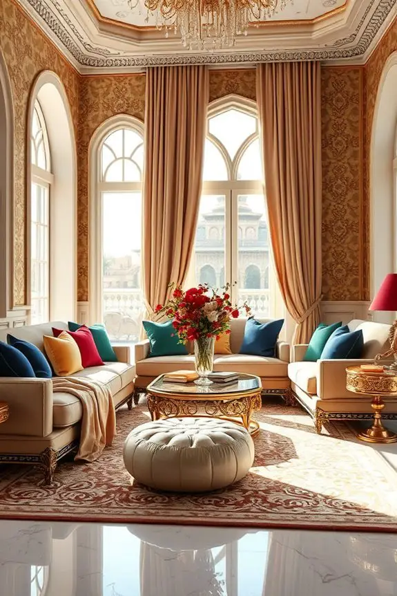 luxurious silk decor layering