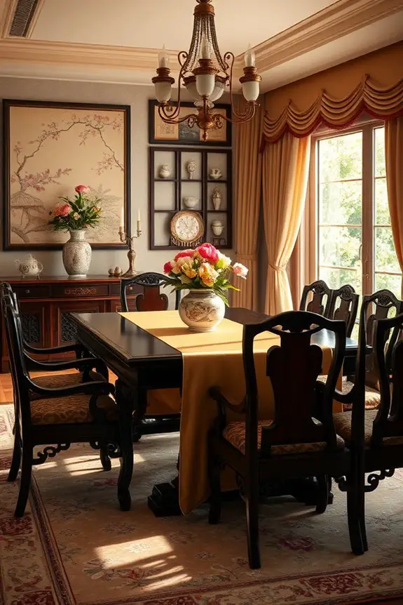luxurious silk dining accents