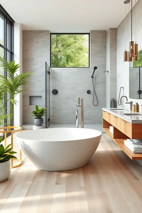 luxurious spa like bathroom features
