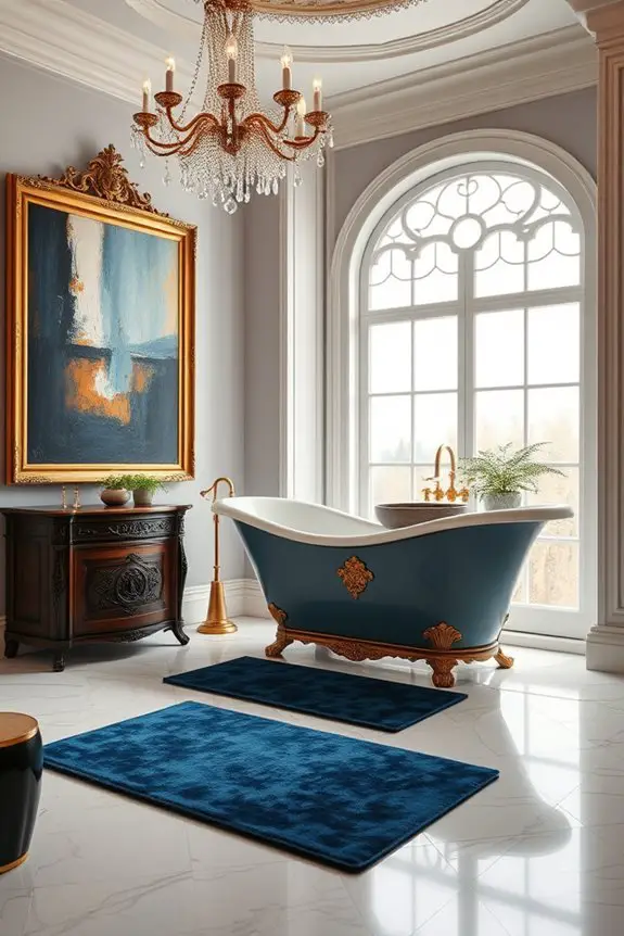 luxurious statement bathroom artwork
