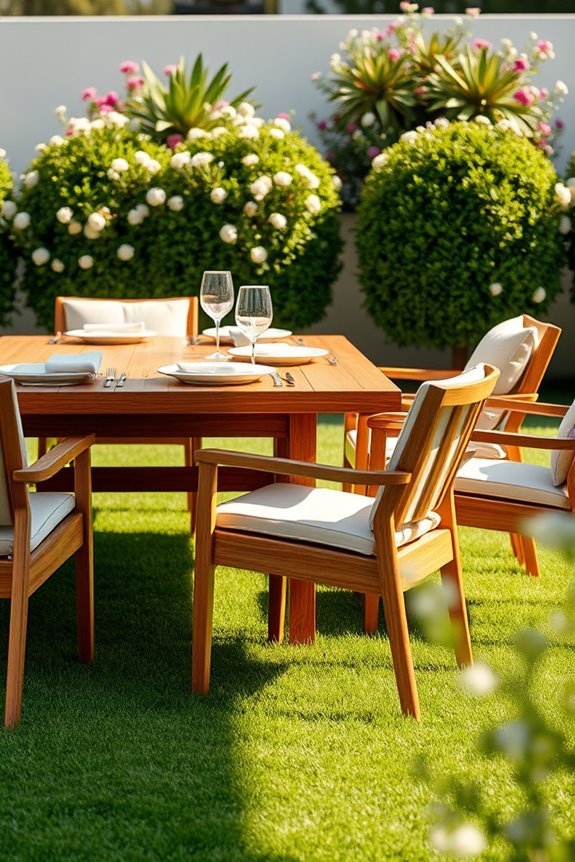 luxurious teak outdoor dining