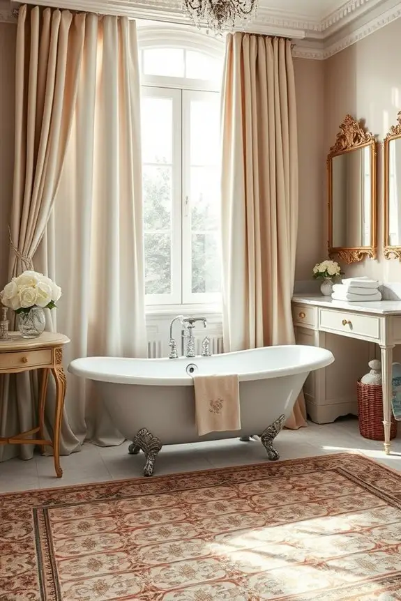 luxurious textiles enhance bathrooms