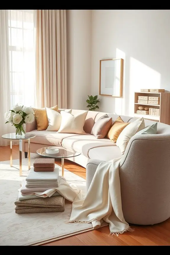 luxurious textiles enhance decor