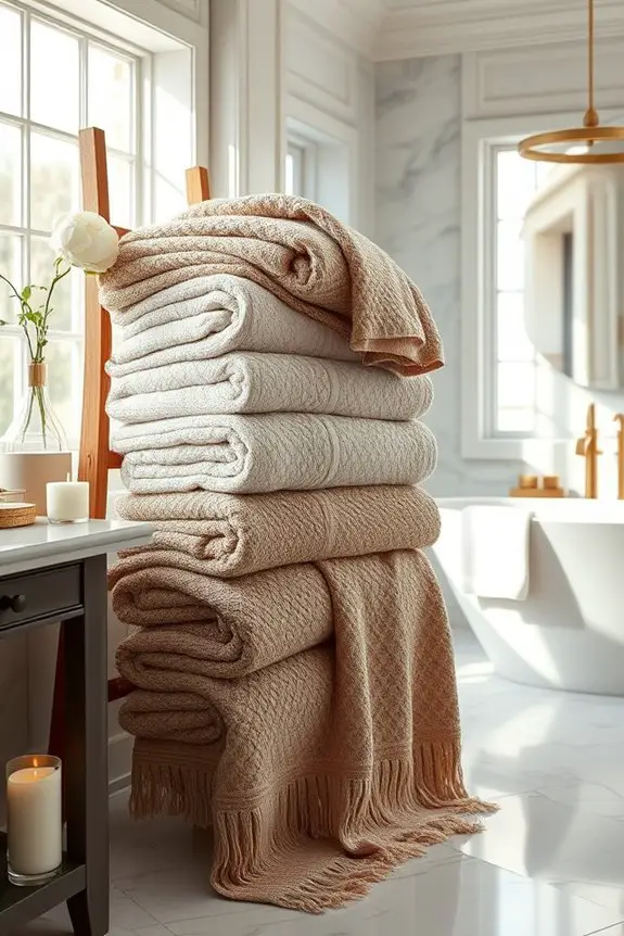 luxurious textured bath towels