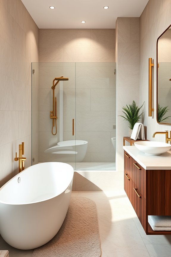 luxurious textured bathroom retreat