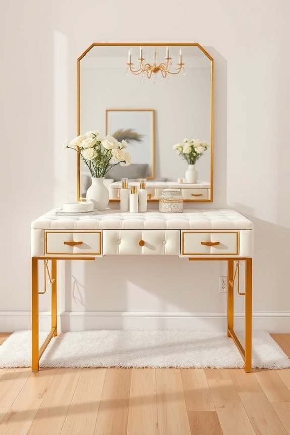luxurious upholstered dressing table