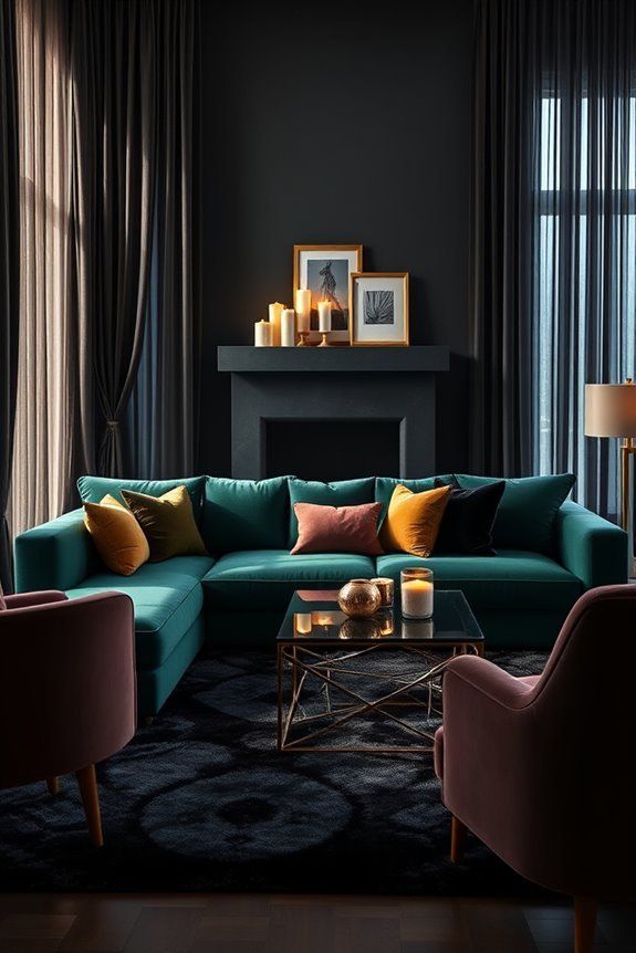 luxurious velvet living room
