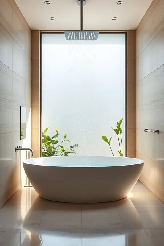 luxurious waterfall shower experience