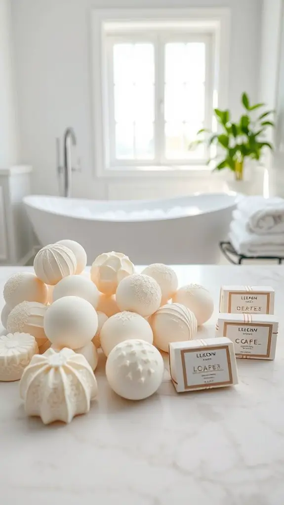 luxurious white bath experience