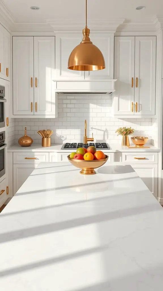 luxurious white kitchen accents