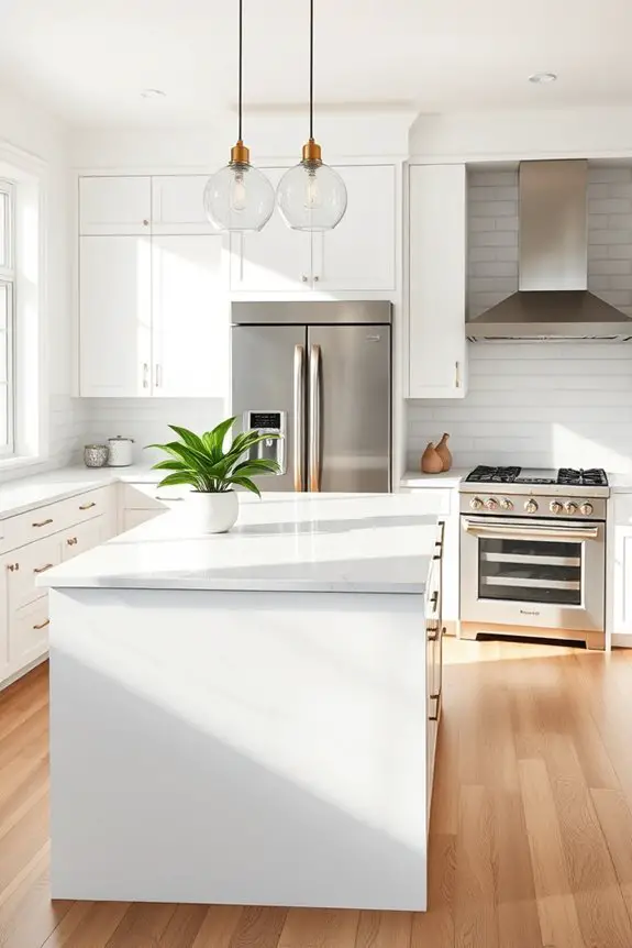 luxurious white kitchen appliances