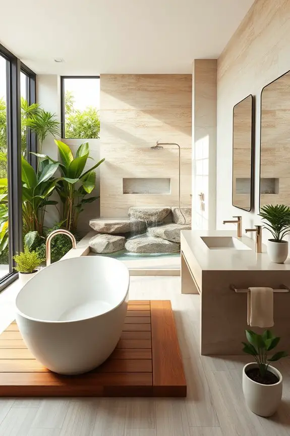 luxury bathroom water features