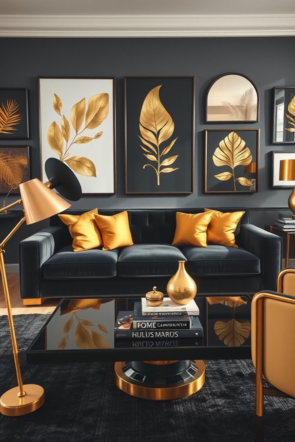 luxury black and gold art