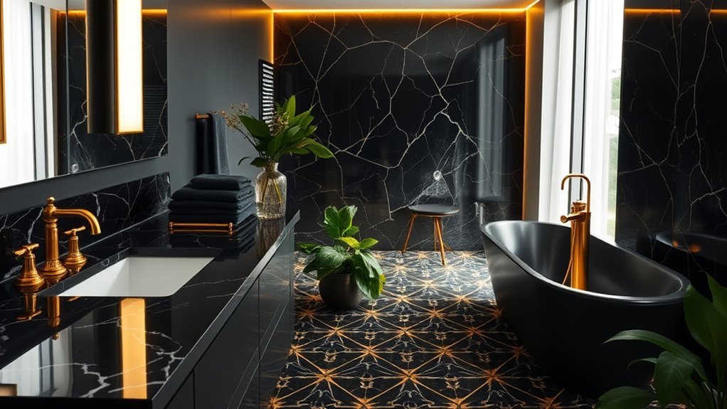 luxury black and gold bathrooms