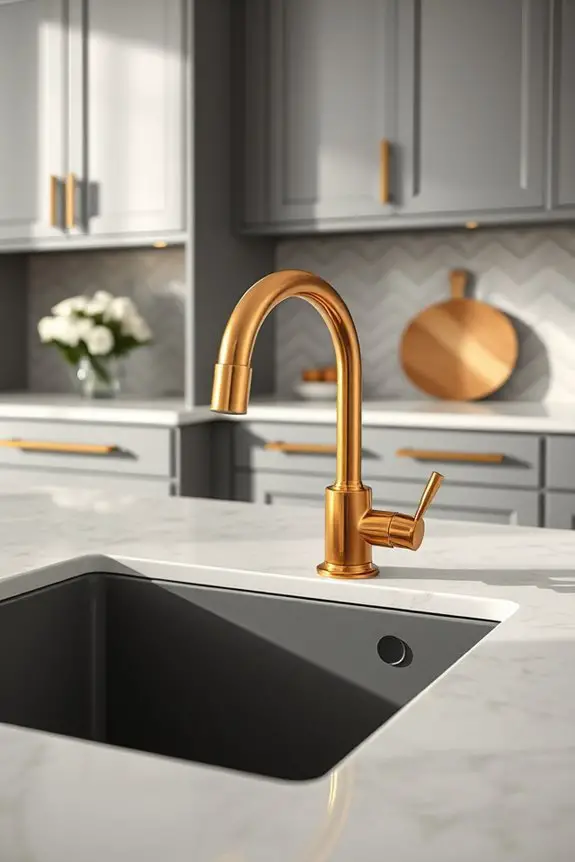 luxury gold faucet accents