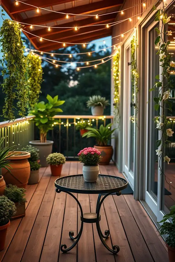 magical balcony string lights