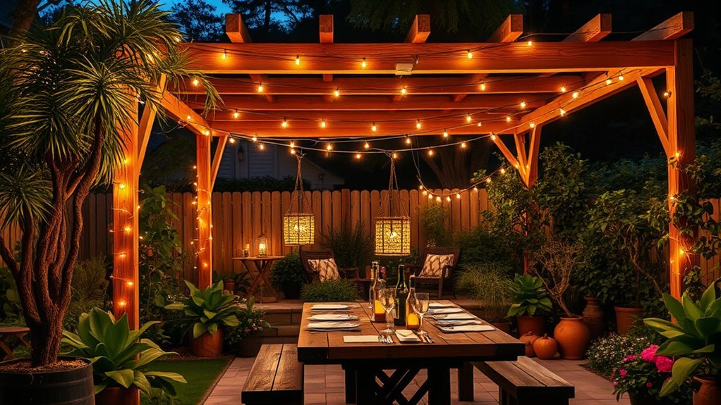 magical outdoor cafe lighting