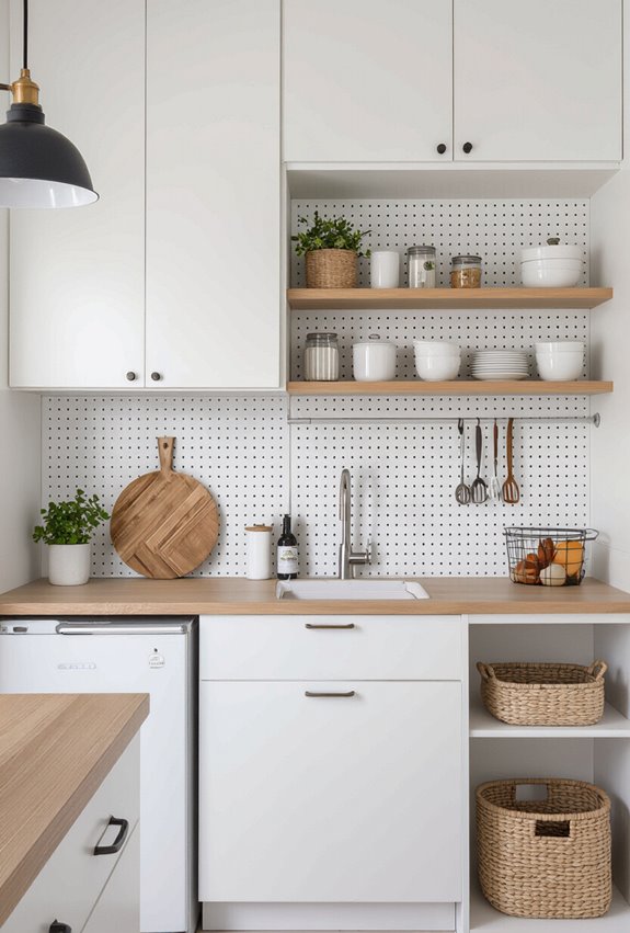 magnetic and pegboard organization