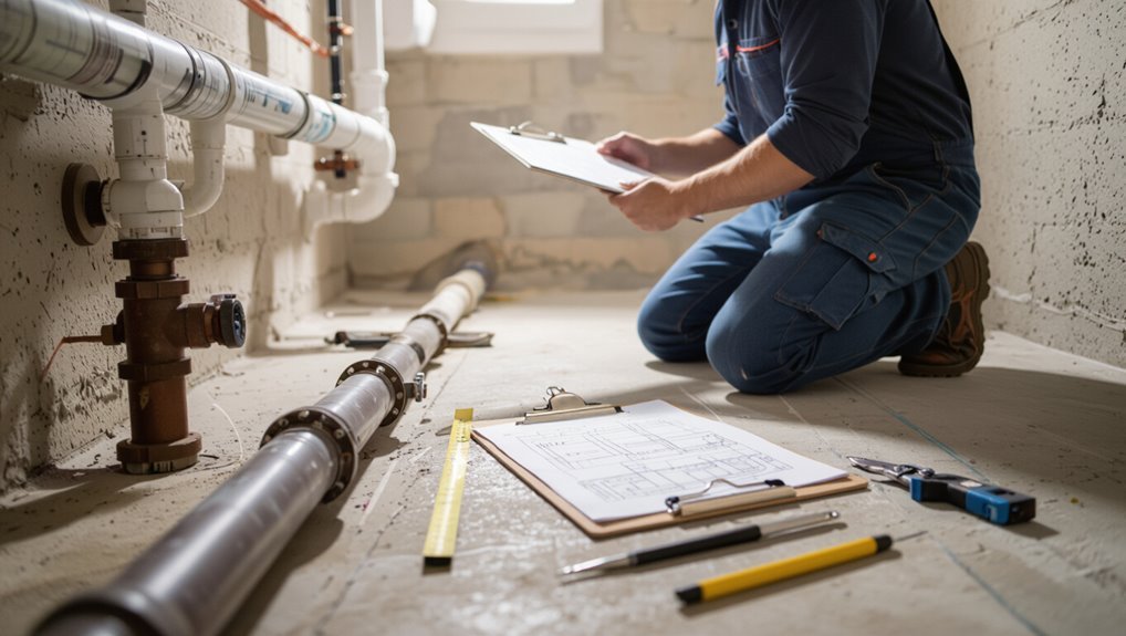 map and inspect plumbing system