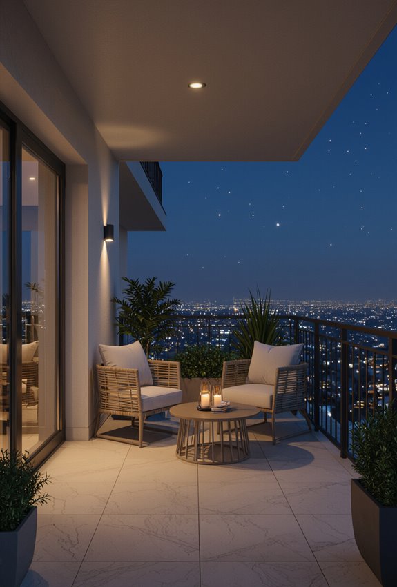marble accents sculptural lighting automated shades