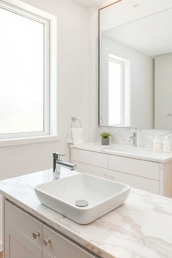 marble backsplash adds sophistication