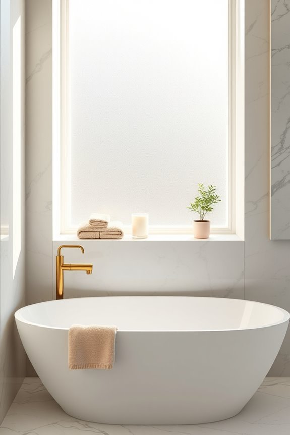 marble niche with lighting