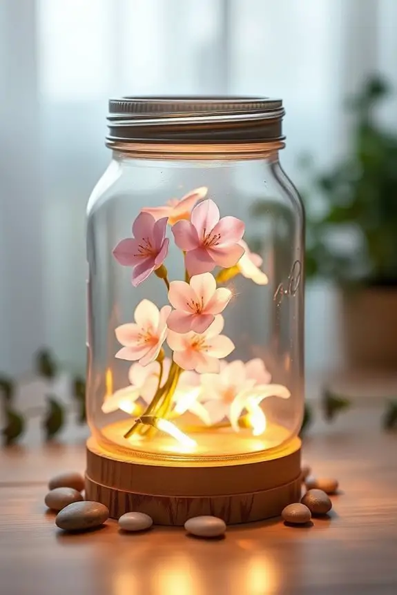 mason jar flower night light