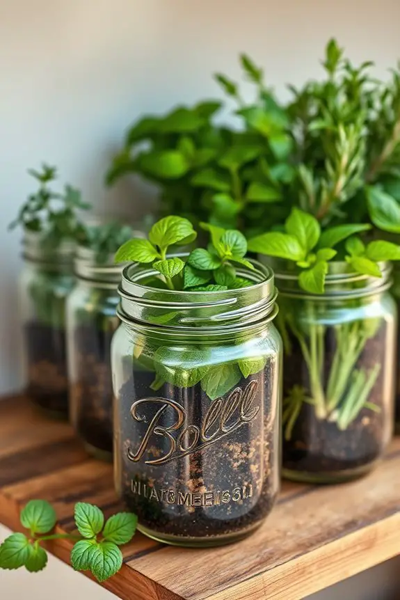 mason jar herb gardening