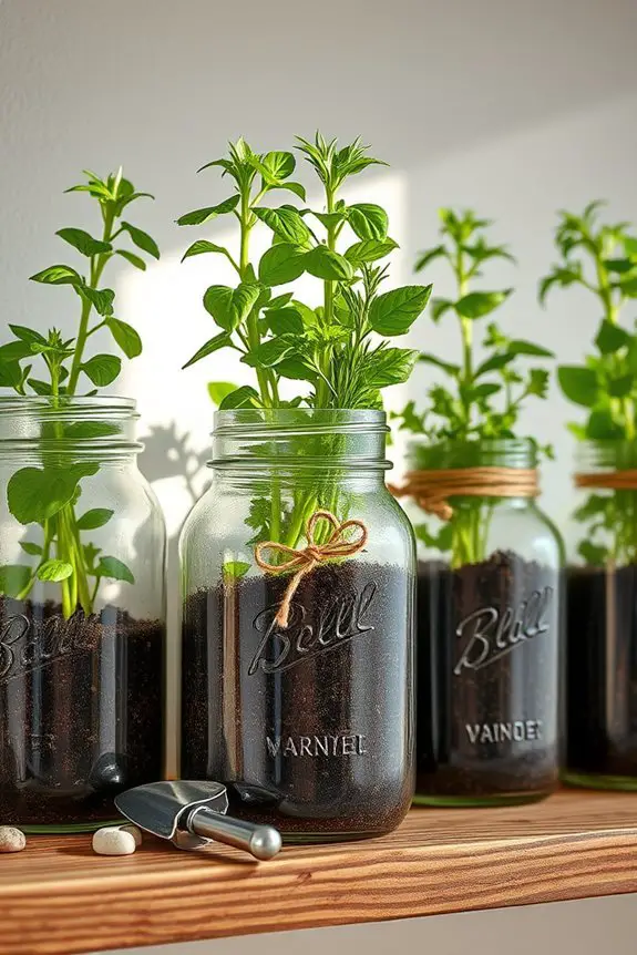 mason jar indoor herb garden