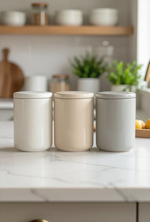 matching airtight labeled canisters
