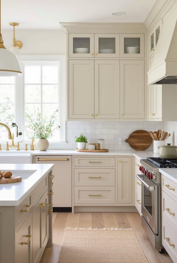 matte beige shaker cabinets