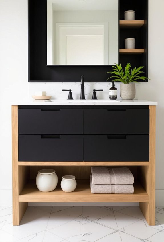 matte black airy storage