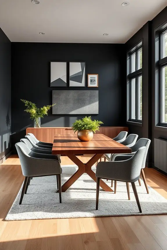 matte black dining elegance