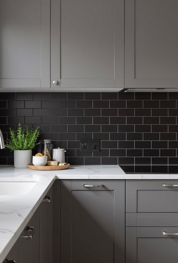 matte black dramatic kitchen contrast
