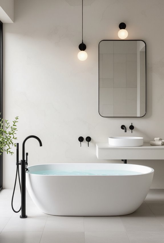 matte black fixtures unify drama