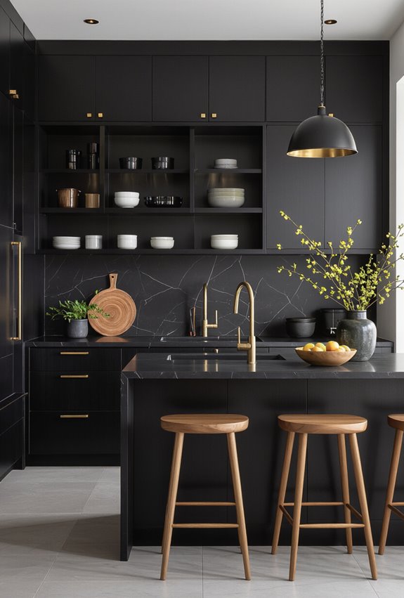 matte black gold accents