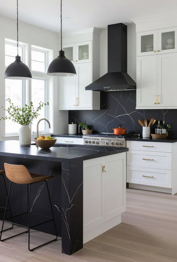 matte black quartz durable honed