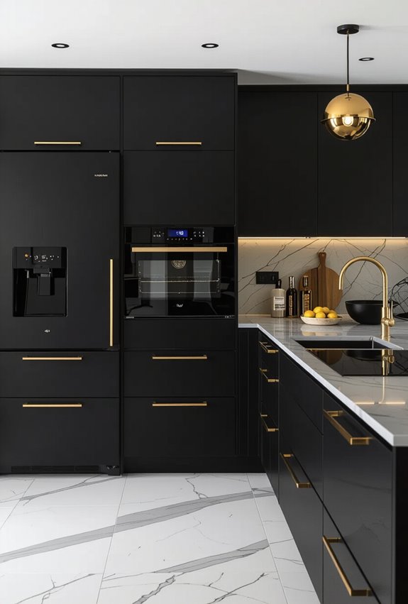 matte black with gold