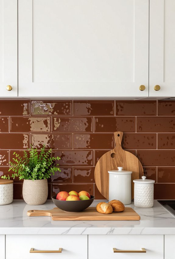 matte brown subway tiles