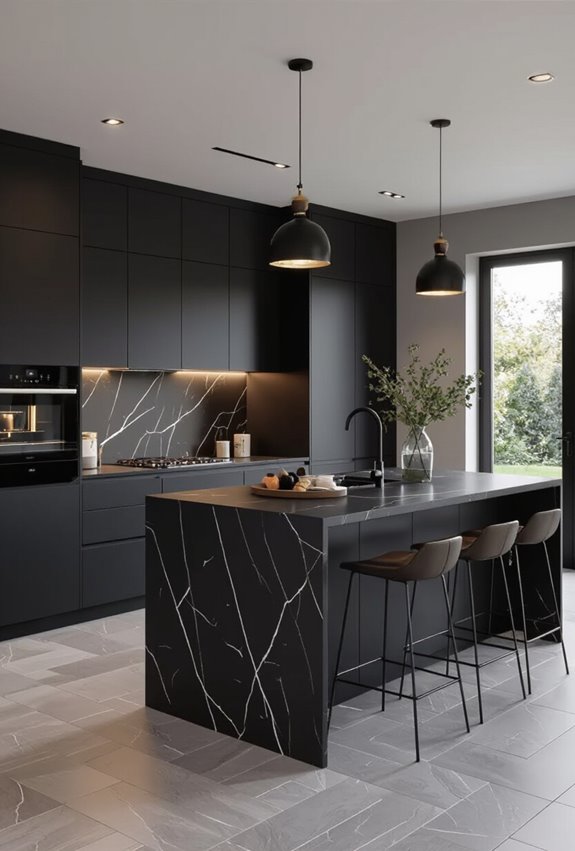 matte charcoal island anchors space