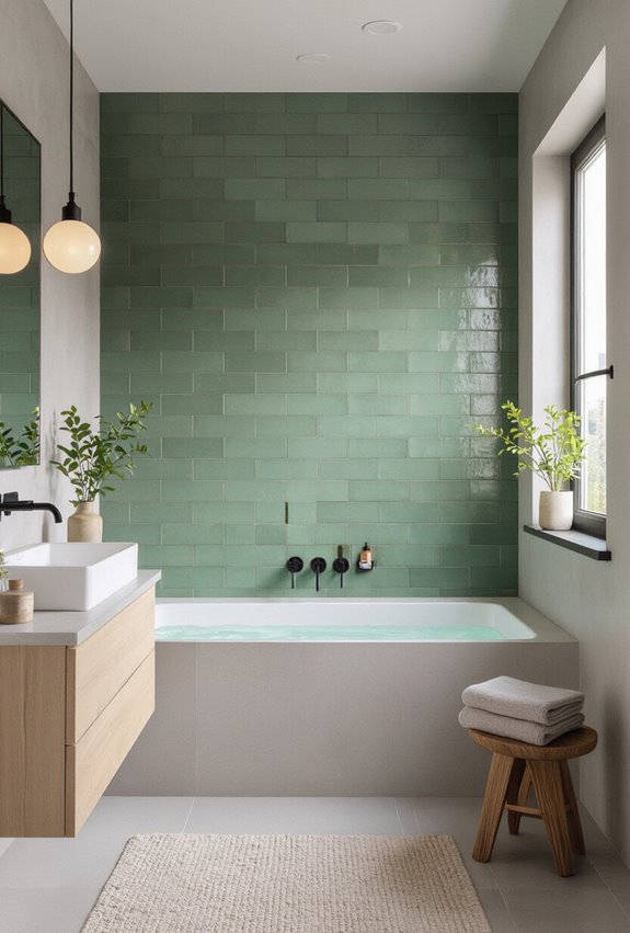 matte moss with concrete