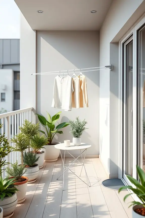 maximize balcony laundry space