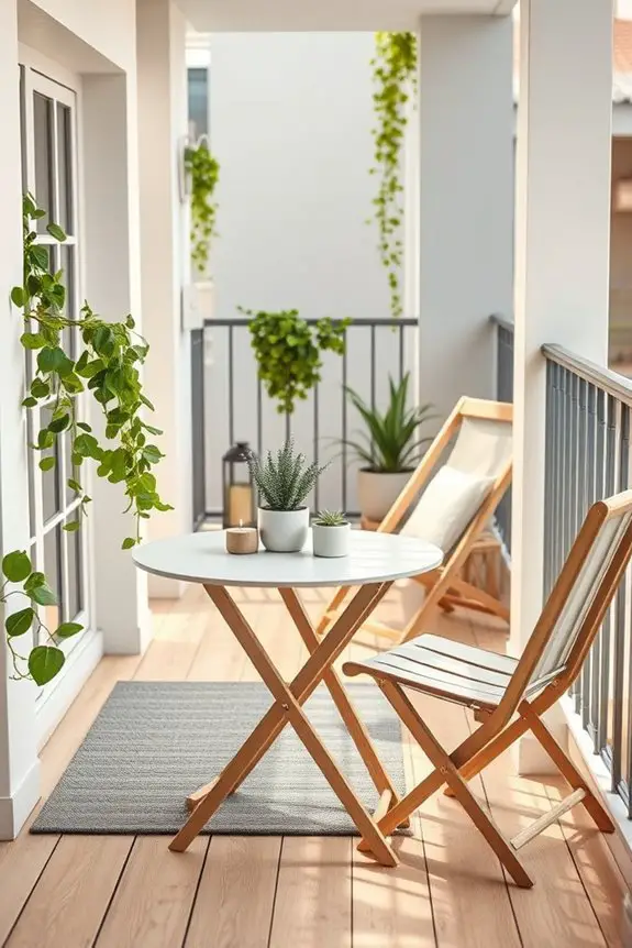 maximize balcony with folding furniture