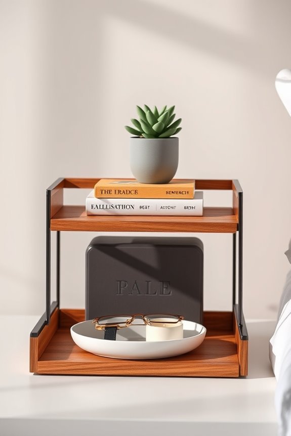 maximize bedside table space