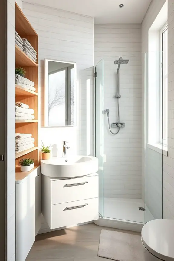 maximize compact bathroom storage
