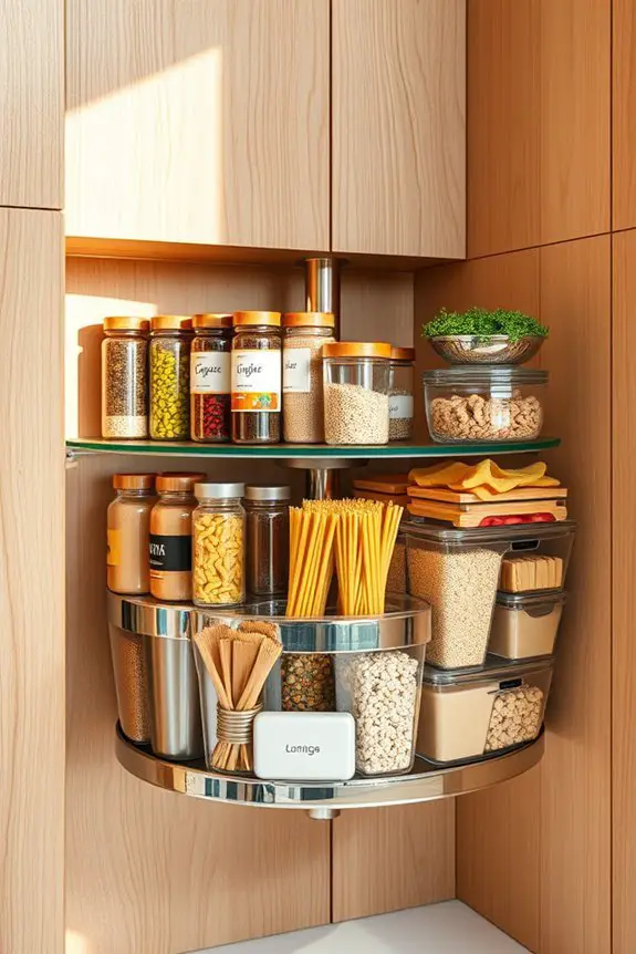maximize corner cabinet storage