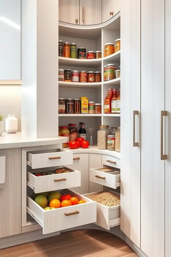 maximize corner kitchen storage