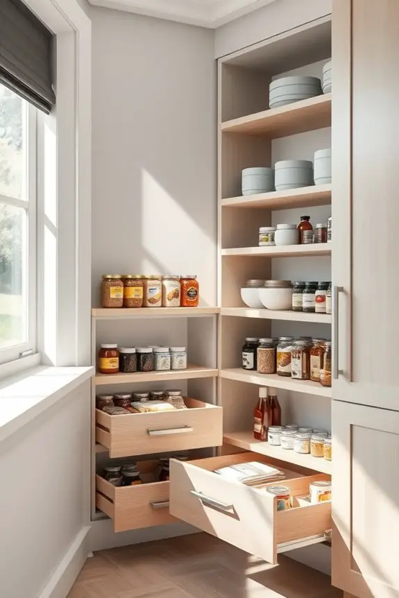 maximize corner pantry space