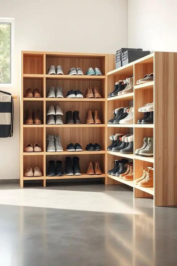 maximize garage shoe organization