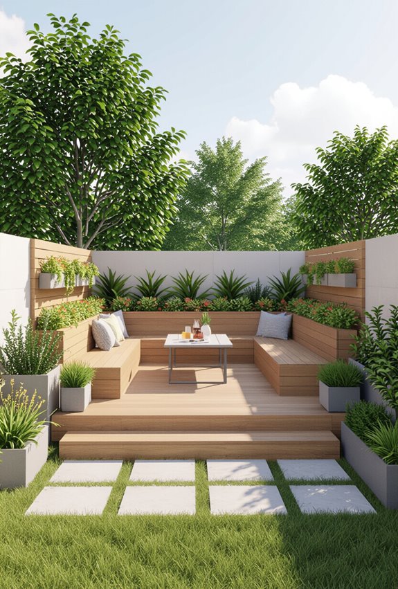 maximize narrow backyard space